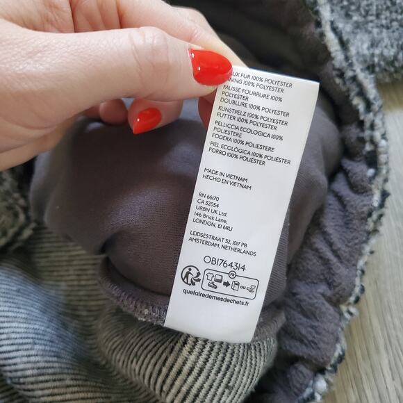 BDG Sherpa Fleece Jacket Womens Medium Full Zip High Collar Urban Outfitters - Picture 7 of 8